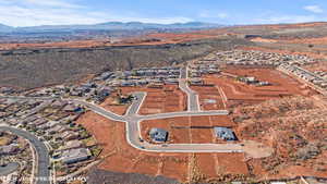 Aerial view featuring a mountain view