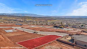 Drone / aerial view with a mountain view