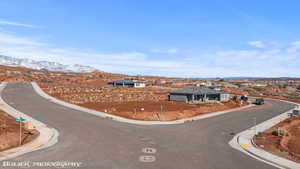 View of street with a mountain view