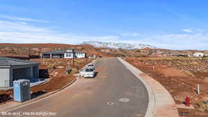 View of street with a mountain view