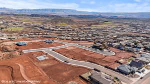 Aerial view with a mountain view