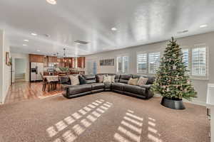 View of carpeted living room