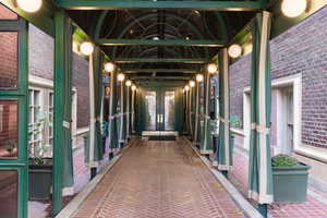 View of horse barn