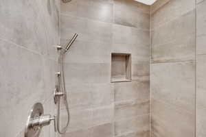 Interior details featuring tiled shower