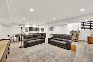 Living room featuring light hardwood / wood-style floors