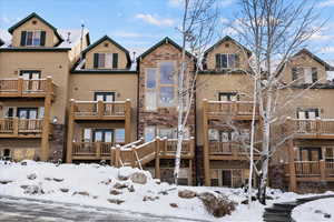 View of snow covered property