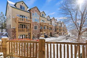 View of snow covered property