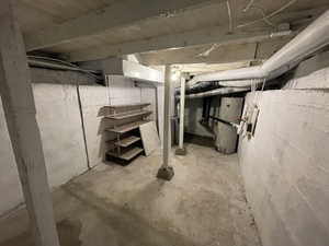 Basement with water heater