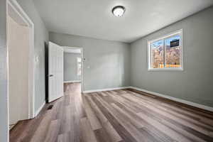 Unfurnished room featuring wood-type flooring