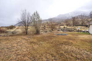 View of yard featuring a mountain view