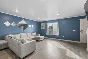 Living room featuring light hardwood / wood-style floors