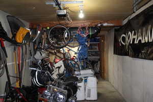 Duplex # B Garage with a garage door opener