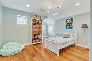 Bedroom with cozy study nook