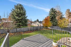 Deck that opens from kitchen to backyard