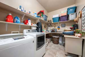 Laundry area with independent washer and dryer