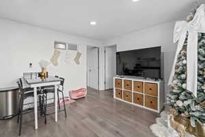 Interior space featuring light hardwood / wood-style floors