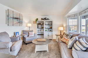 View of carpeted living room