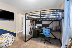 Bedroom with carpet floors