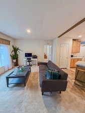 View of carpeted living room