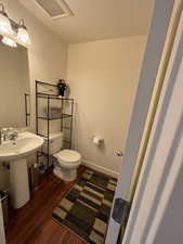 Great guest bath on second level is located right off the dining side of the kitchen.