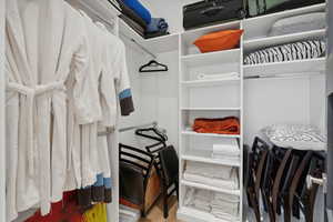 Spacious closet featuring hardwood / wood-style floors