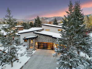 Modern home with a mountain view