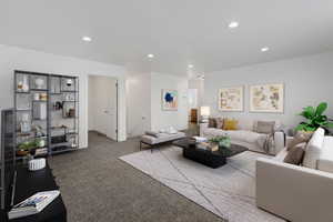 View of carpeted living room