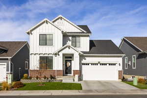 View of front of house with a garage