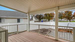 View of wooden deck