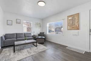 Living room with a healthy amount of sunlight