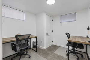 Office area with carpet