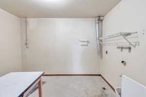 Washroom with hookup for an electric dryer