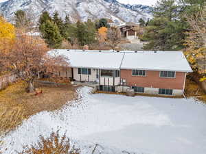 Exterior space with a mountain view