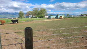 View of yard featuring a mountain view and a rural view