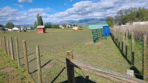 View of yard featuring a mountain view