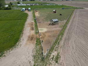 Aerial view with a rural view