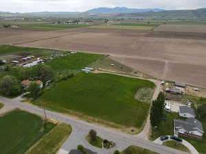 Aerial view with a mountain view and a rural view