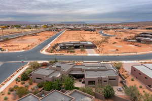 Aerial view featuring a mountain view