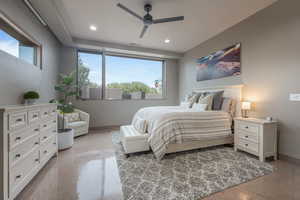 Bedroom featuring ceiling fan