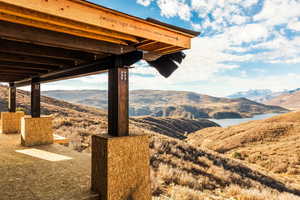 View of mountain feature featuring a water view