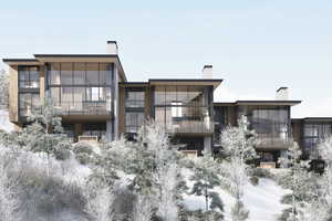 View of snow covered house