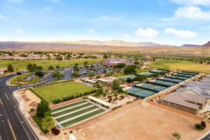 Aerial view featuring a mountain view