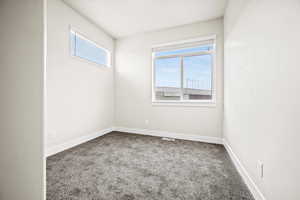 View of carpeted spare room