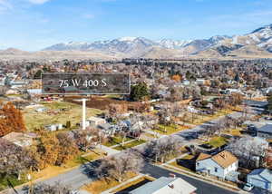 Bird's eye view featuring a mountain view