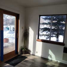 Entrance foyer featuring hardwood / wood-style floors