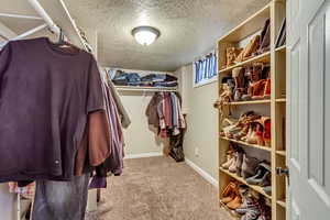 Walk in closet featuring carpet floors