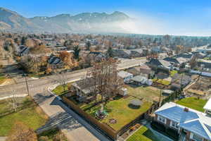 Drone / aerial view with a mountain view