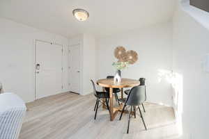 Dining space off of the living room and kitchen