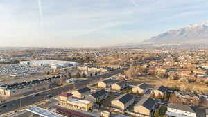 Drone / aerial view with a mountain view