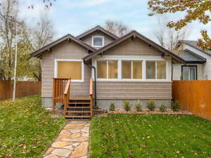 View of front of house with a front lawn